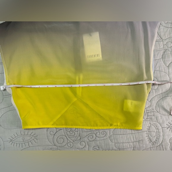 NEW Gauchere Gradient Ombré Print Silk Crop Top Sz 38 Yellow Black - Picture 11 of 13